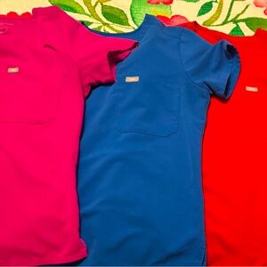THIS ITEM IS SOLD - 3Figs scrubs; TOP only; Medium size; RED PINK BLUE